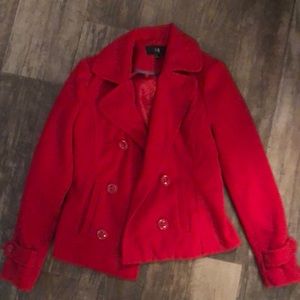 Red Pea coat Women XS-S